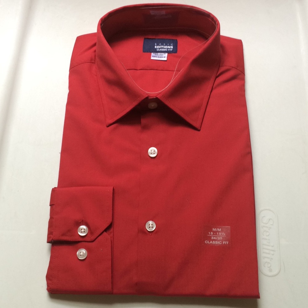 Basic Editions Red Dress Shirt